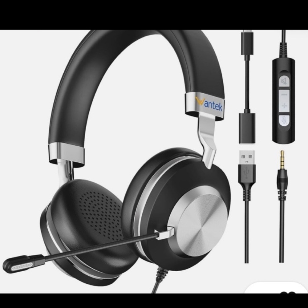 Wantek 882M Headset USB/Type-C/3.5mm with Microphone Noise
Cancelling Headphone
